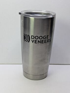 YETI Rambler Stainless Steel TumblerDooge Veneers Logo Silver Cup With Clear...